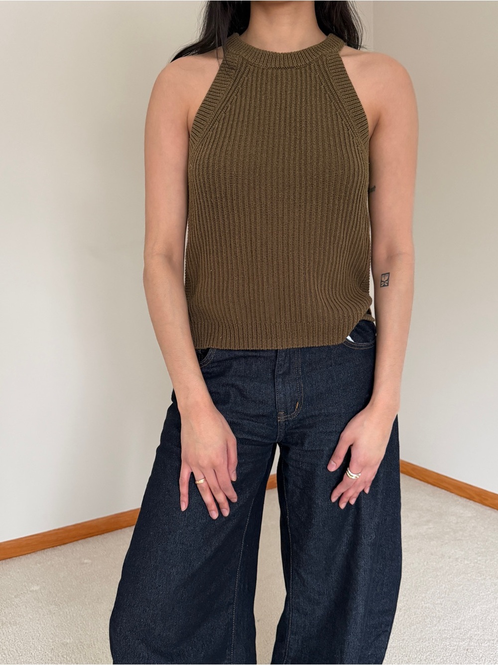 Ribbed Halter Knit Tank Top